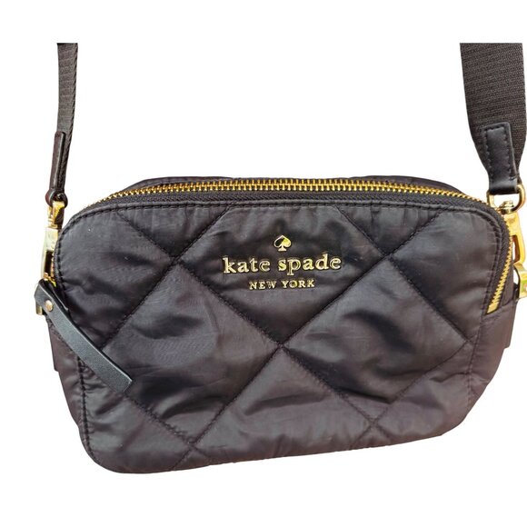 Kate Spade  Purse New York Black Quilted  Nylon Cross Body Bag - Picture 3 of 11
